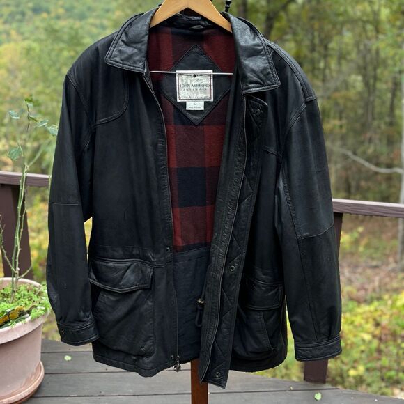 John Ashford 90s VTG Soft Black Leather Jacket, Lived-In, Relaxed Fit Men's L - Picture 4 of 15